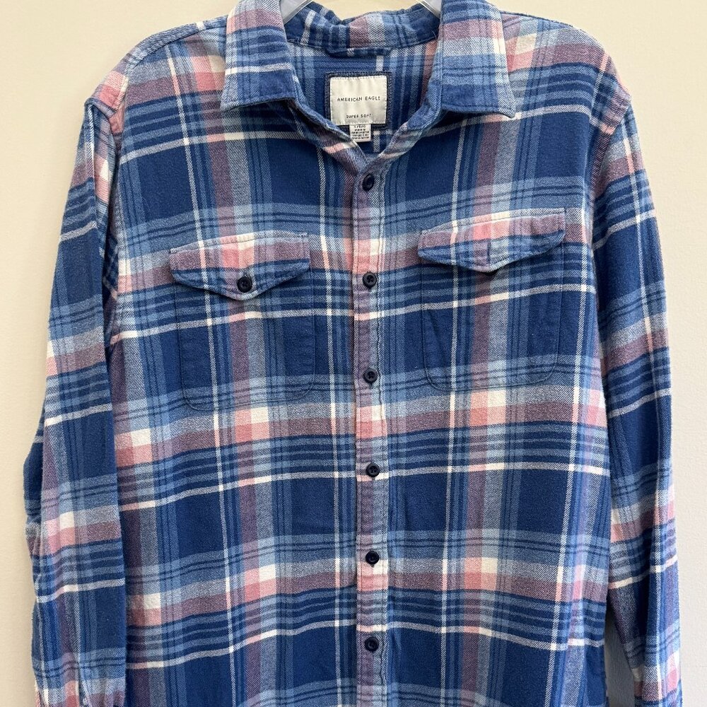 American Eagle Flannel - Go Wild for a While Upcycled - Size Large - Picture 2 of 3